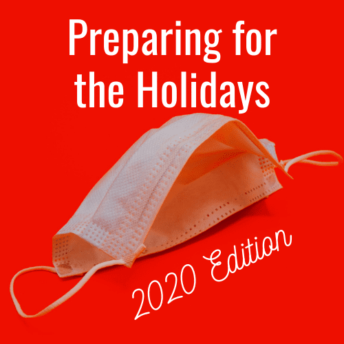 a mask on a red background - preparing for the holidays 2020 edition