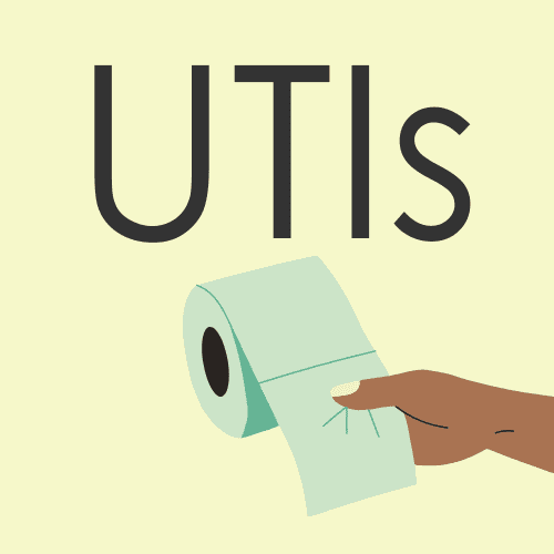 Urinary tract infections - a hand and toilet paper